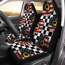 us flag sunflower car seat covers custom checkerboard car accessories
