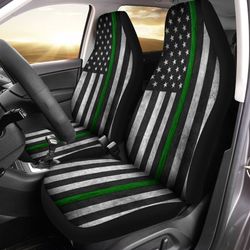 thin green line us flag car seat covers custom support border patrol car accessories