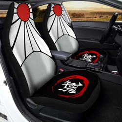 tanjiro rising sun earrings car seat covers custom demon slayer car accessories