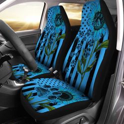 sunflower paws car seat covers custom blue car accessories