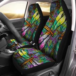 colorful dragonfly car seat covers custom dragonfly car accessories gifts idea