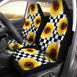 checkerboard sunflower car seat covers custom car accessories