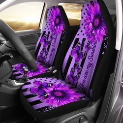butterfly car seat covers custom purple sunflower car accessories
