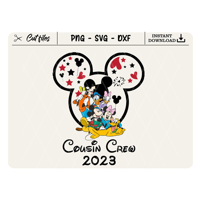 Mouse and Friends Cousin Crew Mouse SVG, Disney svgs, dxf, png Instant Download File, Disney World Family Trip svg Disney Cousin Crew Trip.jpg
