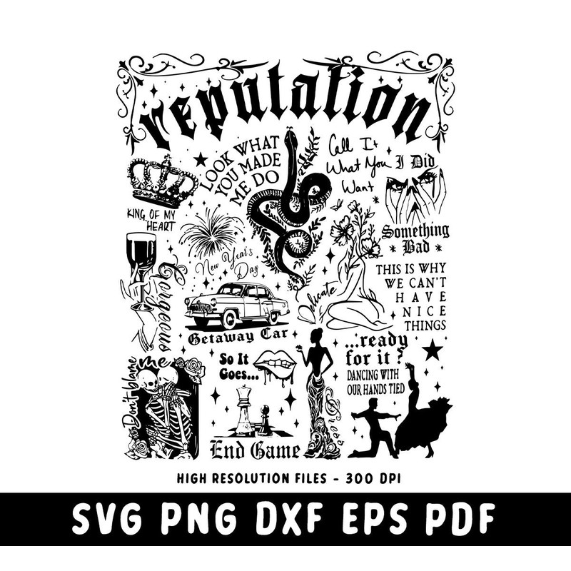 Reputtation Tracklist Svg, TS Albums Tracklist Svg, Custom Concert Gift Svg, Digital Printing, Instant Download, Taylors Graphic Tee Design.jpg