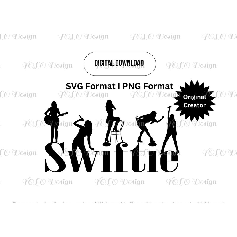 Swiftie Silhouette svg and png, Taylor Swiftie Album Titles, The Eras Tour Svg, Instant Digital Download 1.jpg