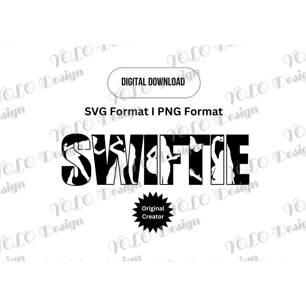 Swiftie Silhouette svg and png, Taylor Swiftie Album Titles, The Eras Tour Svg, Instant Digital Download.jpg