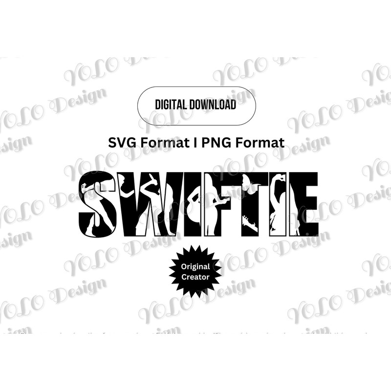 Swiftie Silhouette svg and png, Taylor Swiftie Album Titles, The Eras Tour Svg, Instant Digital Download.jpg