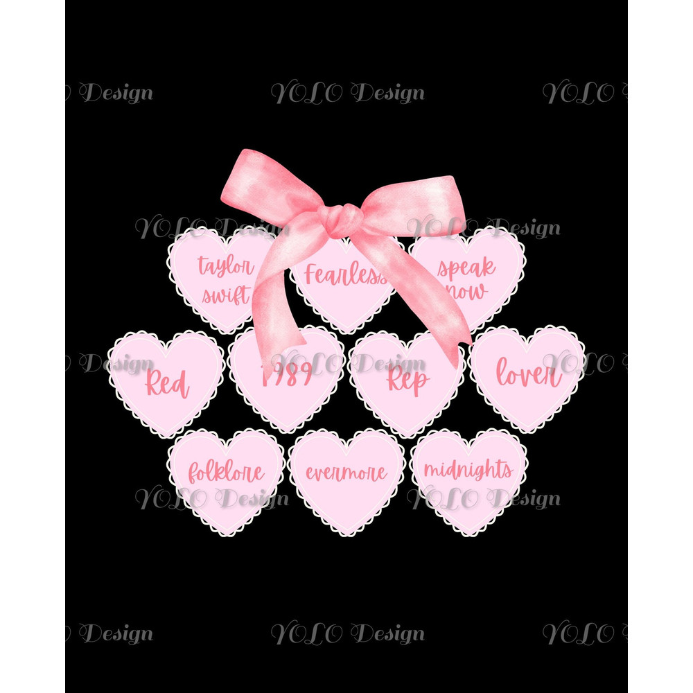 Taylor Album Names Coquette Png, Taylor Swiftie Album Titles Png, Taylor Version Valentine Day Gift, High Quality Digital Download File.jpg