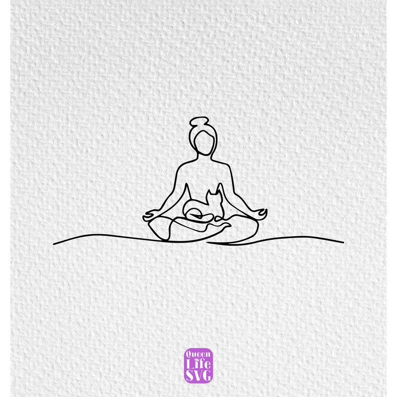 Meditation Woman With Cat Svg, Yoga With Cat Svg, Cat With Yoga Svg, Custom Yoga Digital, Instant Download, Gift For Her, Meditation Svg.jpg