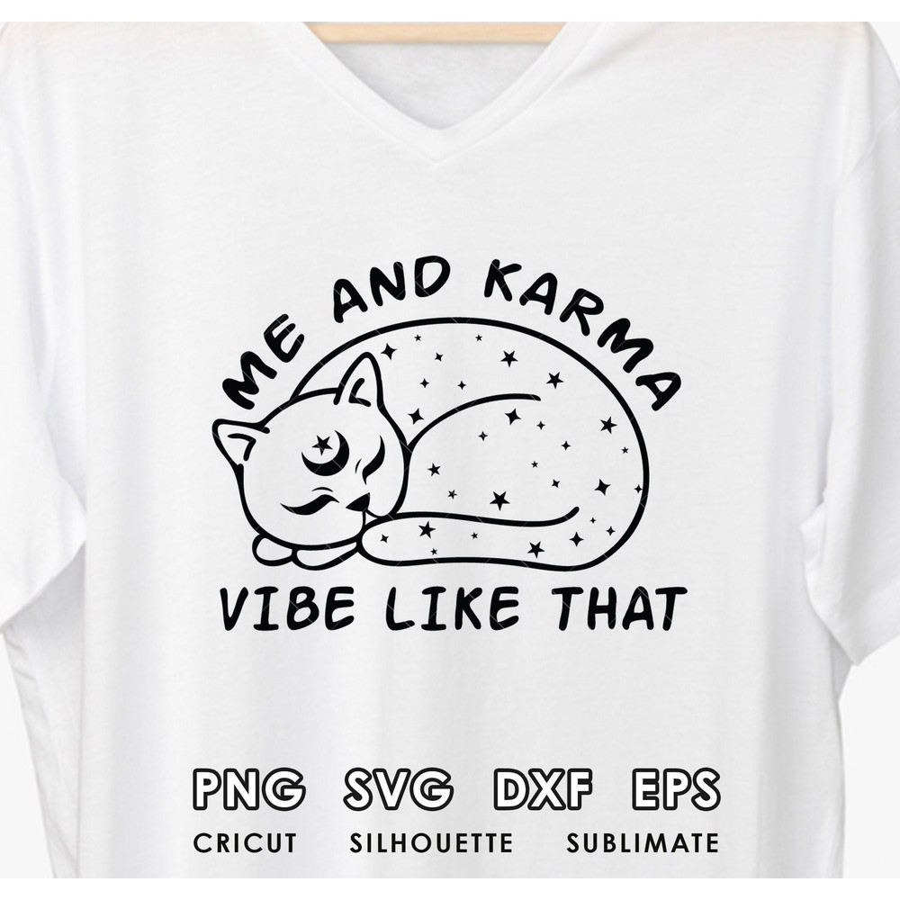 Cat Karma SVG, PNG, Me and karma vibe like that Svg, Taylor inspired, Me and Karma Vibe Like That - PNG, instant digital download.jpg