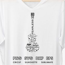 taylor svg albums swiftie guitar svg shape, taylor merch, midnight png, instant digital download