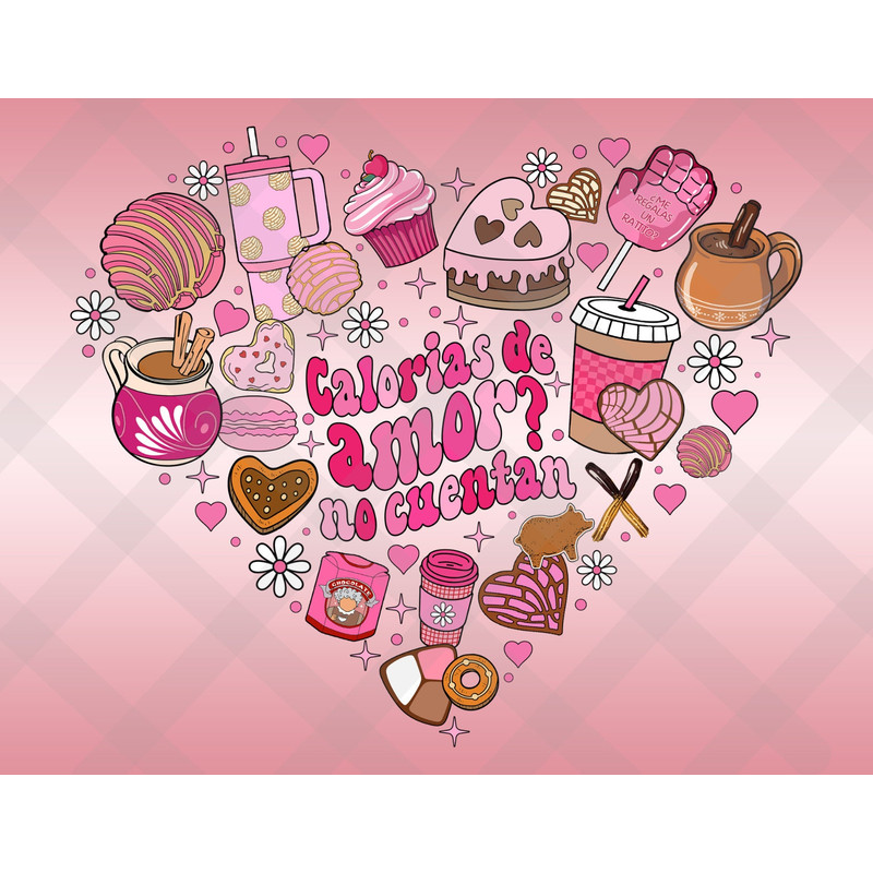 Calorias de amor No Cuentan Png, Mexican Valentine Png, Funny Valentine Png, Concha Valentines Day Shirt Png, Heart Valentines Png.jpg