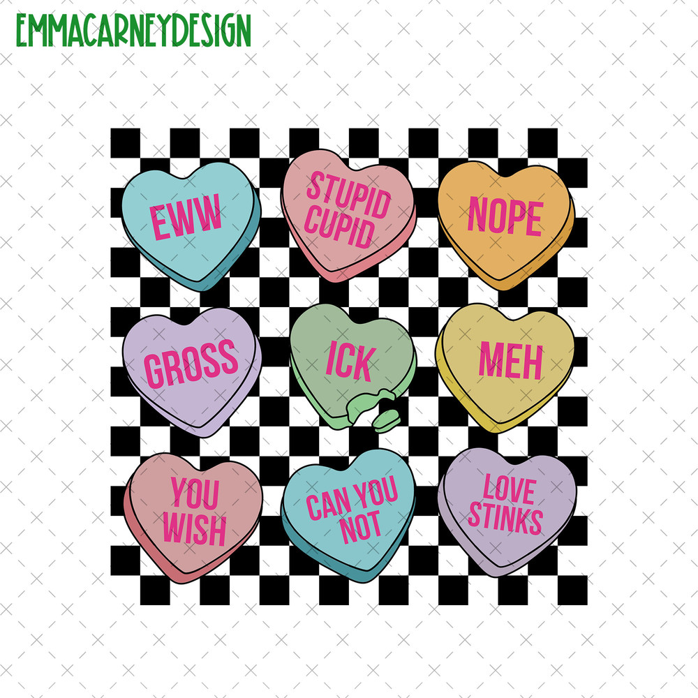 Checkered Anti Valentine Png, Anti Love Club Png, Self Love Club Png, Ew Valentine's Day Png, Not Today Cupid Png, Single Valentine Gift.jpg