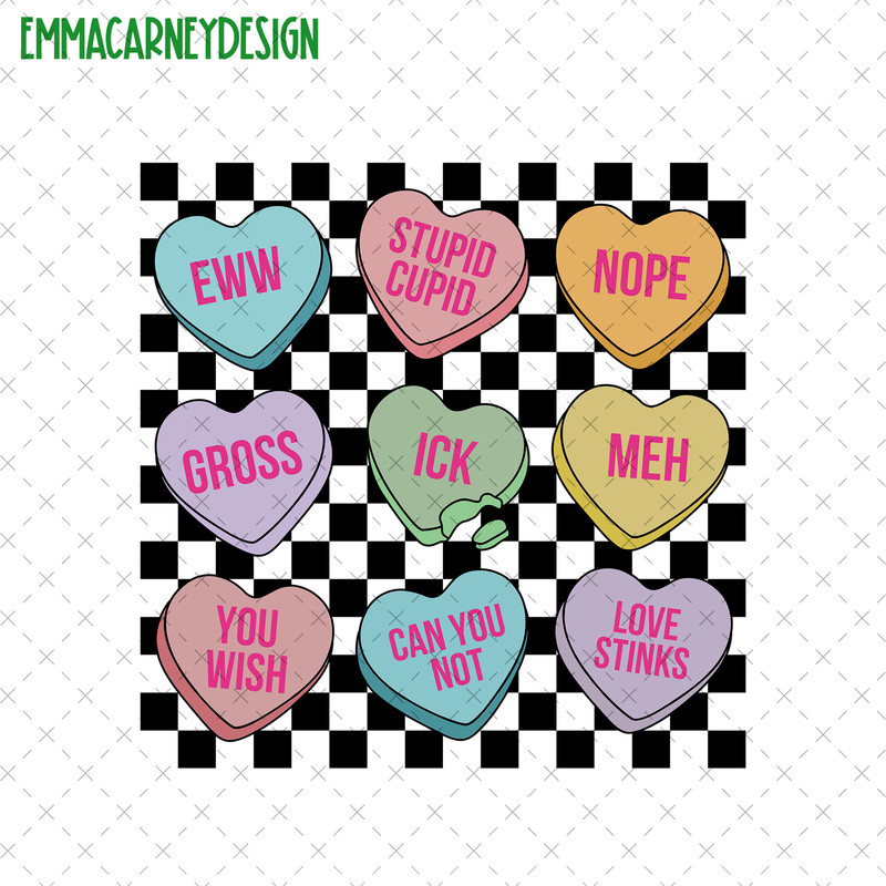 Checkered Anti Valentine Png, Anti Love Club Png, Self Love Club Png, Ew Valentine's Day Png, Not Today Cupid Png, Single Valentine Gift.jpg