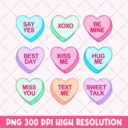 conversation hearts valentines day png, cute heart valentine day digital download, valentines day sublimation