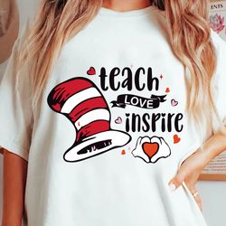 teach love inspire svg, dr. seuss svg, cat in the hat svg, thing 1 thing 2 svg, green eggs and ham svg, dr.seuss for tea