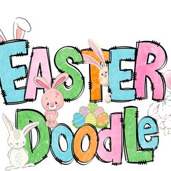 easter doodle alphabet bundle, easter png letters, numbers accessories, easter sublimation design, hand drawn easter pn