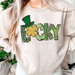 lucky clover png, lucky vibes png, feeling lucky png, shamrock png, st patricks day png, retro st. patricks day digital