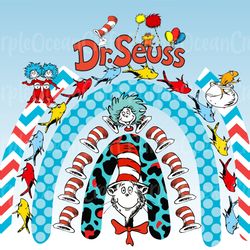 dr suess rainbow png, cat in the hat png, dr suess day png, read across america, dr suess sublimation, teacher life png,