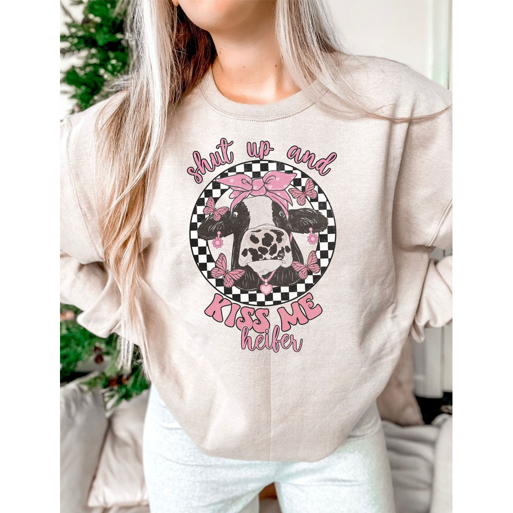 Valentine's Day shut up and kiss me Holstein Cow png sublimation design download, Valentine's Day png, Holstein Cow png, sublimate download.jpg