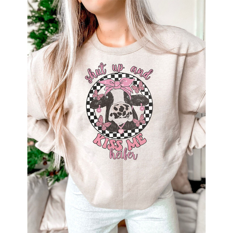 Valentine's Day shut up and kiss me Holstein Cow png sublimation design download, Valentine's Day png, Holstein Cow png, sublimate download.jpg