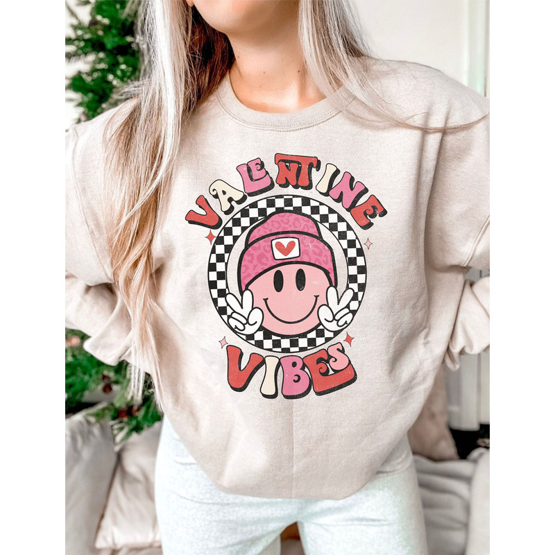 Valentine Vibes Png, Valentine's Day PNG, Smiley Face Png, Retro Valentines Shirt Design, Sublimation Design Download, Digital Download.jpg