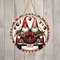 Christmas Gnomes & Car Sign Round Door Hanger Design, 12 inch Sublimation Design, Sign Round, PNG File, Digital Download.jpg