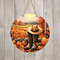 Fall Cowboy Boots Hat & Pumpkins Sign Round Door Hanger Design, Fall 12 inch Sublimation Design, Sign Round, PNG File, Digital Download.jpg