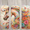 Seamless 3D Paint Pastel Horse & Floral Design, Horse 20 oz Skinny Straight Tumbler Sublimation Design, Tumbler Wrap, PNG Digital Download.jpg