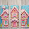 Seamless 3D Pastel Gingerbread House Design, Christmas 20 oz Skinny Straight Tumbler Sublimation Design, Tumbler Wrap, PNG Digital Download.jpg