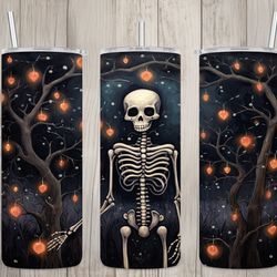 seamless abstract skeleton design, skeleton 20 oz skinny straight tumbler sublimation design, tumbler wrap, png file, di