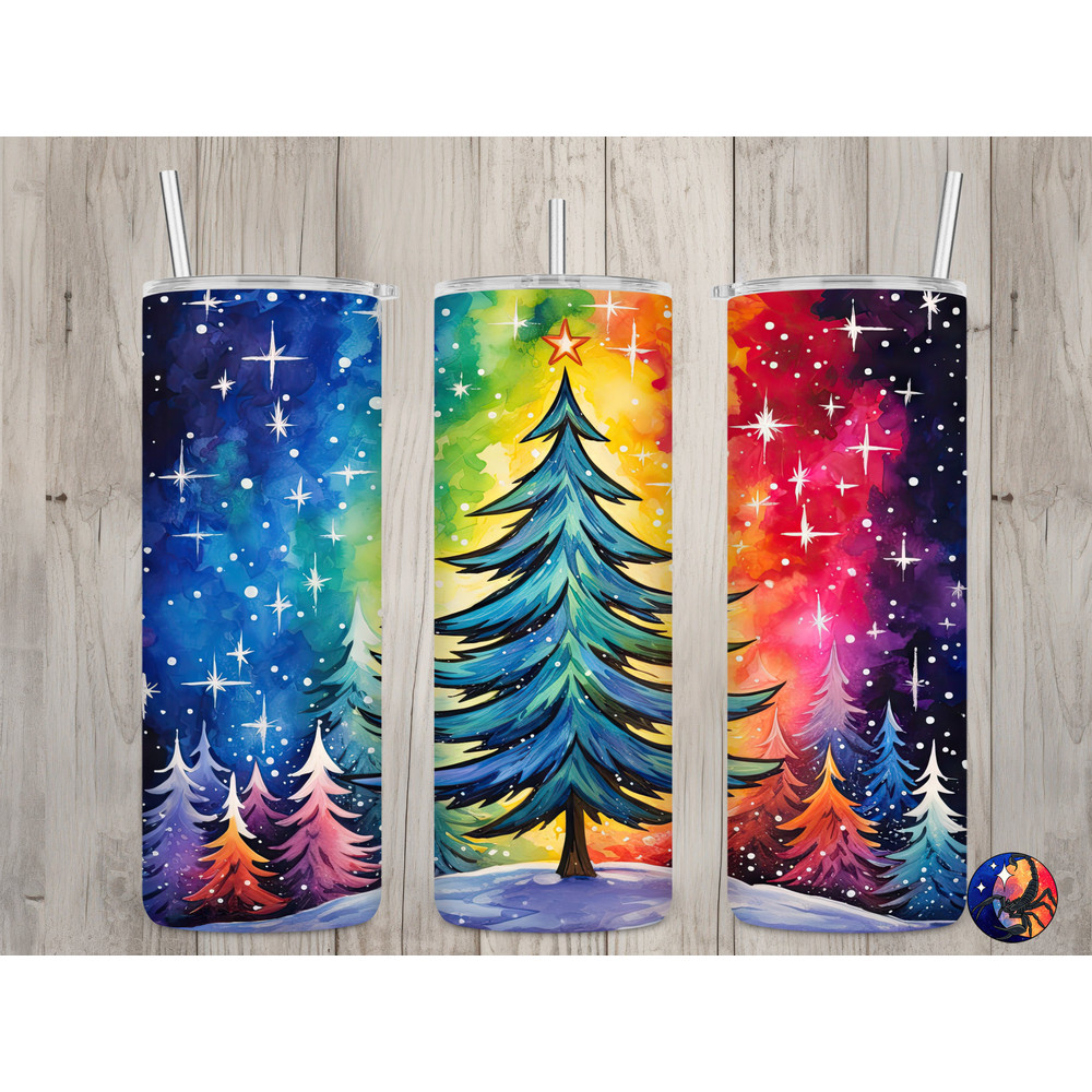Seamless Alcohol Ink Christmas Tree Design, Christmas 20 oz Skinny Straight Tumbler Sublimation Design, Tumbler Wrap, PNG Digital Download.jpg