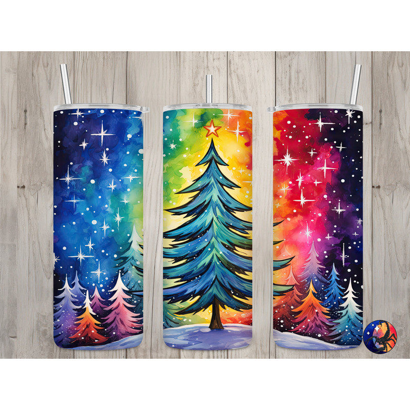 Seamless Alcohol Ink Christmas Tree Design, Christmas 20 oz Skinny Straight Tumbler Sublimation Design, Tumbler Wrap, PNG Digital Download.jpg
