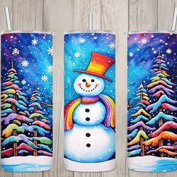 seamless alcohol ink snowman design, christmas 20 oz skinny straight tumbler sublimation design, tumbler wrap, png file,