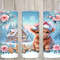 Seamless Baby Highland Cow Gingerbread Design, Christmas 20oz Skinny Straight Tumbler Sublimation Design, Tumbler Wrap, PNG Digital Download.jpg