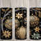 Seamless Black & Gold Ornaments Design, Christmas 20 oz Skinny Straight Tumbler Sublimation Design, Tumbler Wrap, PNG File, Digital Download.jpg