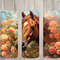 Seamless Brown Horse & Floral Design, Horse 20 oz Skinny Straight Tumbler Sublimation Design, Tumbler Wrap, PNG File, Digital Download.jpg