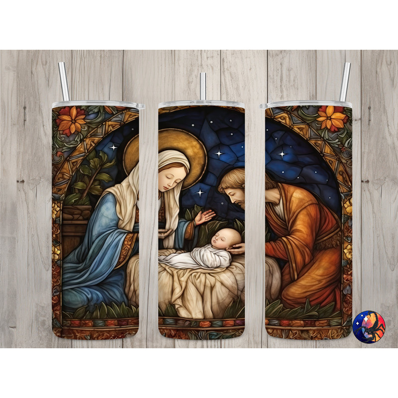 Seamless Classic Nativity Scene Design, Christmas 20 oz Skinny Straight Tumbler Sublimation Design, Tumbler Wrap, PNG File, Digital Download.jpg