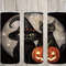 Seamless Cute Black Cats & Witch Hat Design, Halloween 20 oz Skinny Straight Tumbler Sublimation Design, Tumbler Wrap, PNG Digital Download.jpg