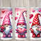 Seamless Cute Gnomes Hearts & Roses Design, Valentine's 20 oz Skinny Straight Tumbler Sublimation Design, Tumbler Wrap, PNG Digital Download 1.jpg