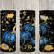 Seamless Dark Blue Pumpkins & Gold Toile Design, Fall 20 oz Skinny Straight Tumbler Sublimation Design, Tumbler Wrap, PNG Digital Download.jpg
