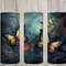 Seamless Dark Butterflies & Floral Design, Butterflies 20 oz Skinny Straight Tumbler Sublimation Design, Tumbler Wrap, PNG Digital Download.jpg