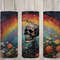 Seamless Dark Retro Rainbow Skeleton Design, Skeleton 20 oz Skinny Straight Tumbler Sublimation Design, Tumbler Wrap, PNG Digital Download.jpg