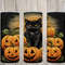 Seamless Embroidered Black Cat Design, Halloween 20 oz Skinny Straight Tumbler Sublimation Design, Tumbler Wrap, PNG File, Digital Download.jpg