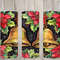 Seamless Gold Bells & Poinsettias Design, Christmas 20 oz Skinny Straight Tumbler Sublimation Design, Tumbler Wrap, PNG Digital Download.jpg