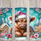 Seamless Highland Cow & Gingerbread Design, Christmas 20 oz Skinny Straight Tumbler Sublimation Design, Tumbler Wrap, PNG Digital Download.jpg