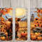 Seamless Highland Cow Pumpkins & Sunflowers Design, Fall 20oz Skinny Straight Tumbler Sublimation Design, Tumbler Wrap, PNG Digital Download.jpg