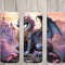 Seamless Pastel Dragon & Castle Design, Dragon 20 oz Skinny Straight Tumbler Sublimation Design, Tumbler Wrap, PNG File, Digital Download.jpg