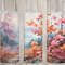 Seamless Pink Fall Leaves & Landscape Design, Fall 20 oz Skinny Straight Tumbler Sublimation Design, Tumbler Wrap, PNG Digital Download.jpg
